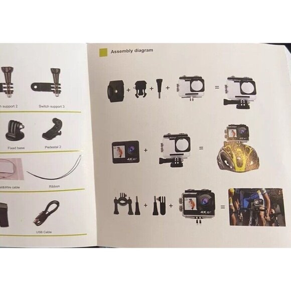 Camera 4K Ultra HD Action WiFi 40M Underwater Camera,All Attchmnts, Case, Manual - Picture 7 of 9